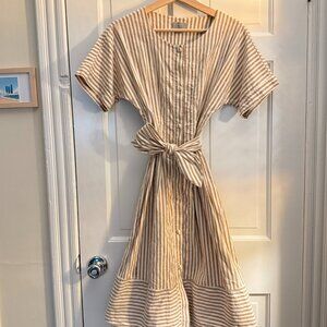 Jason Wu Striped Cotton Poplin Dress 🤎🤍